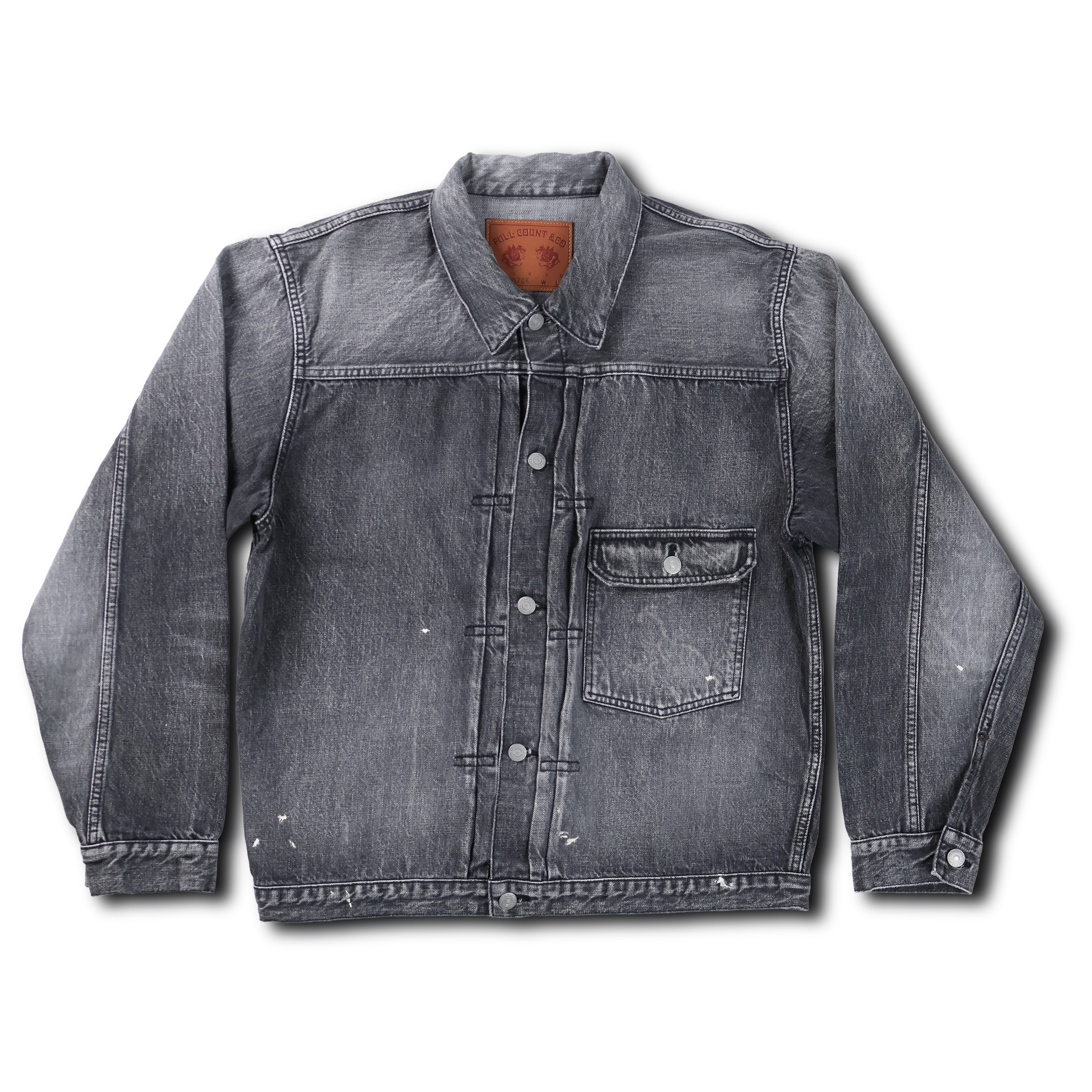 2107BKHW-SP Type 1 Black Denim Jacket Dartford Splat – fullcountjp