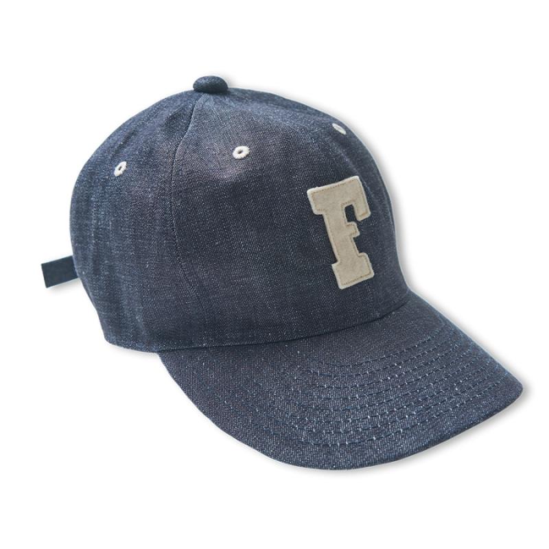 6843 6 Panel Denim Baseball 'F' Cap – fullcountjp
