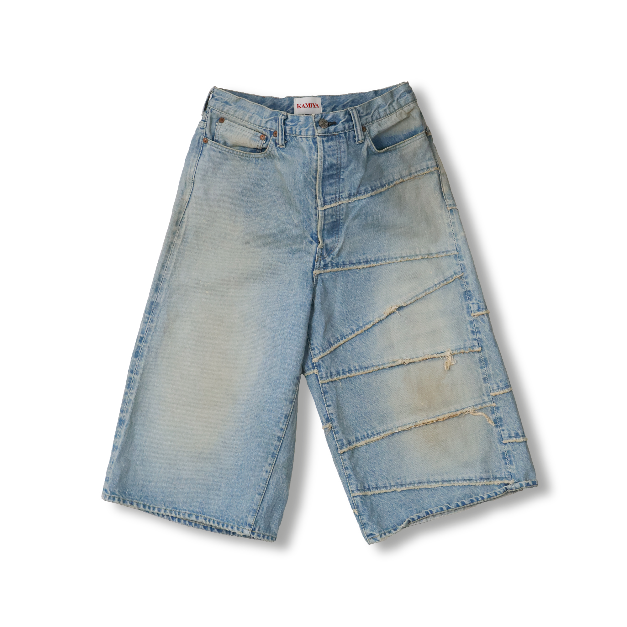 2025SS】G14FC102 Switching Denim Wide Bermuda Pants (KAMIYA