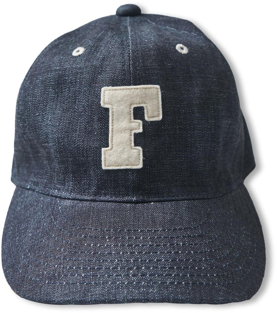 6843 6 Panel Denim Baseball ’F’ Cap
