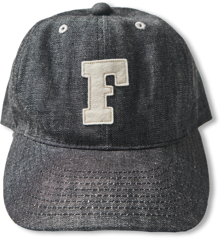 6843 6 Panel Denim Baseball ’F’ Cap