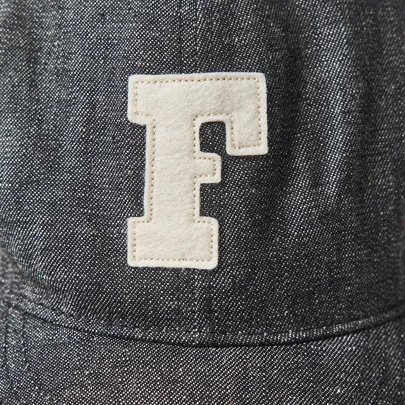 6843 6 Panel Denim Baseball ’F’ Cap