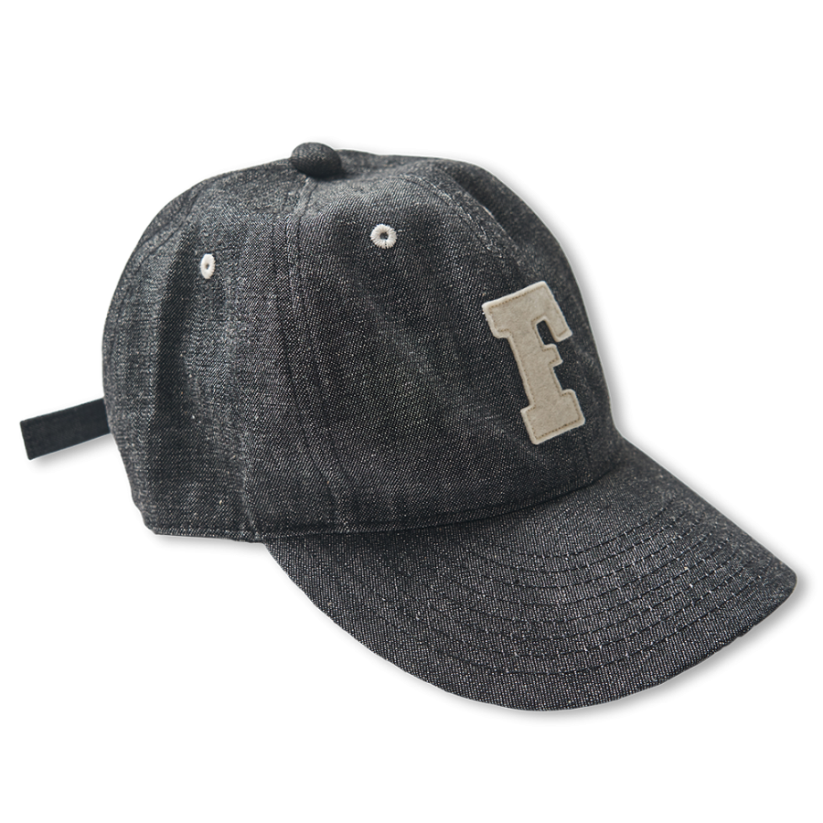 6843 6 Panel Denim Baseball ’F’ Cap