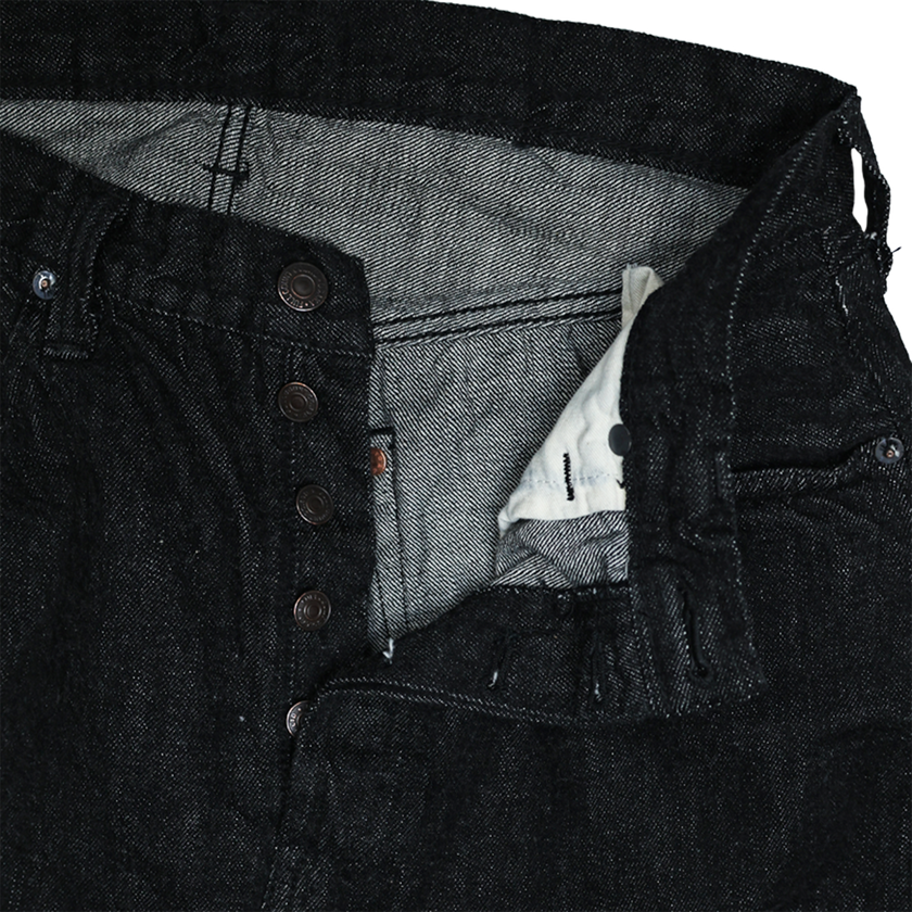 1101BKSS Straight Black Selvedge Denim(Super Smooth)