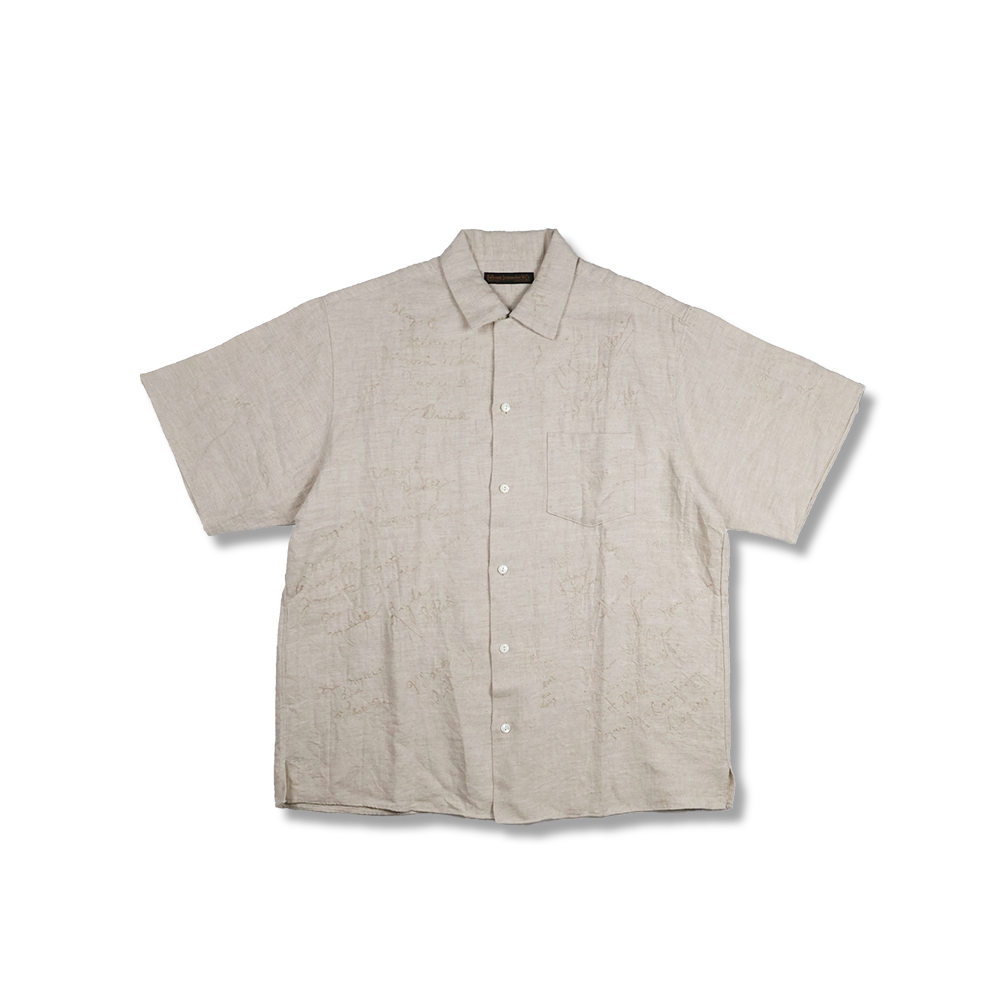 【2026SS】4100-1 Embroidery Signature Open Collar S/S Shirt