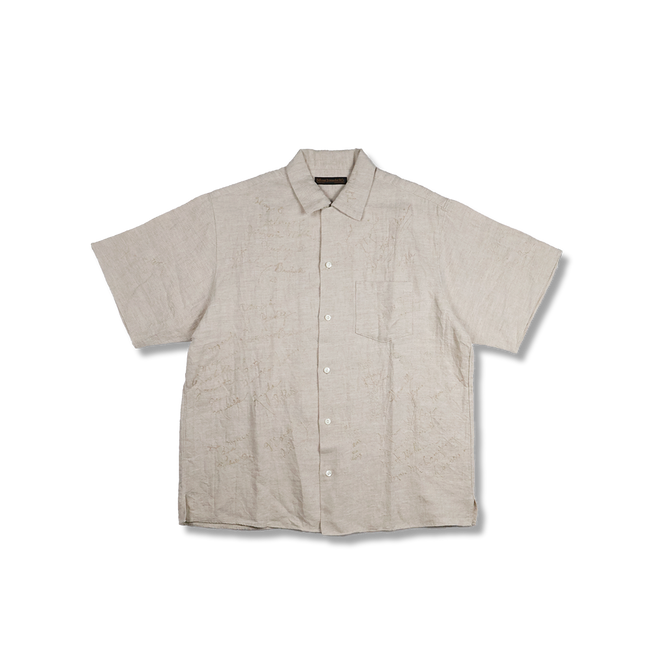 【2026SS】4100-1 Embroidery Signature Open Collar S/S Shirt