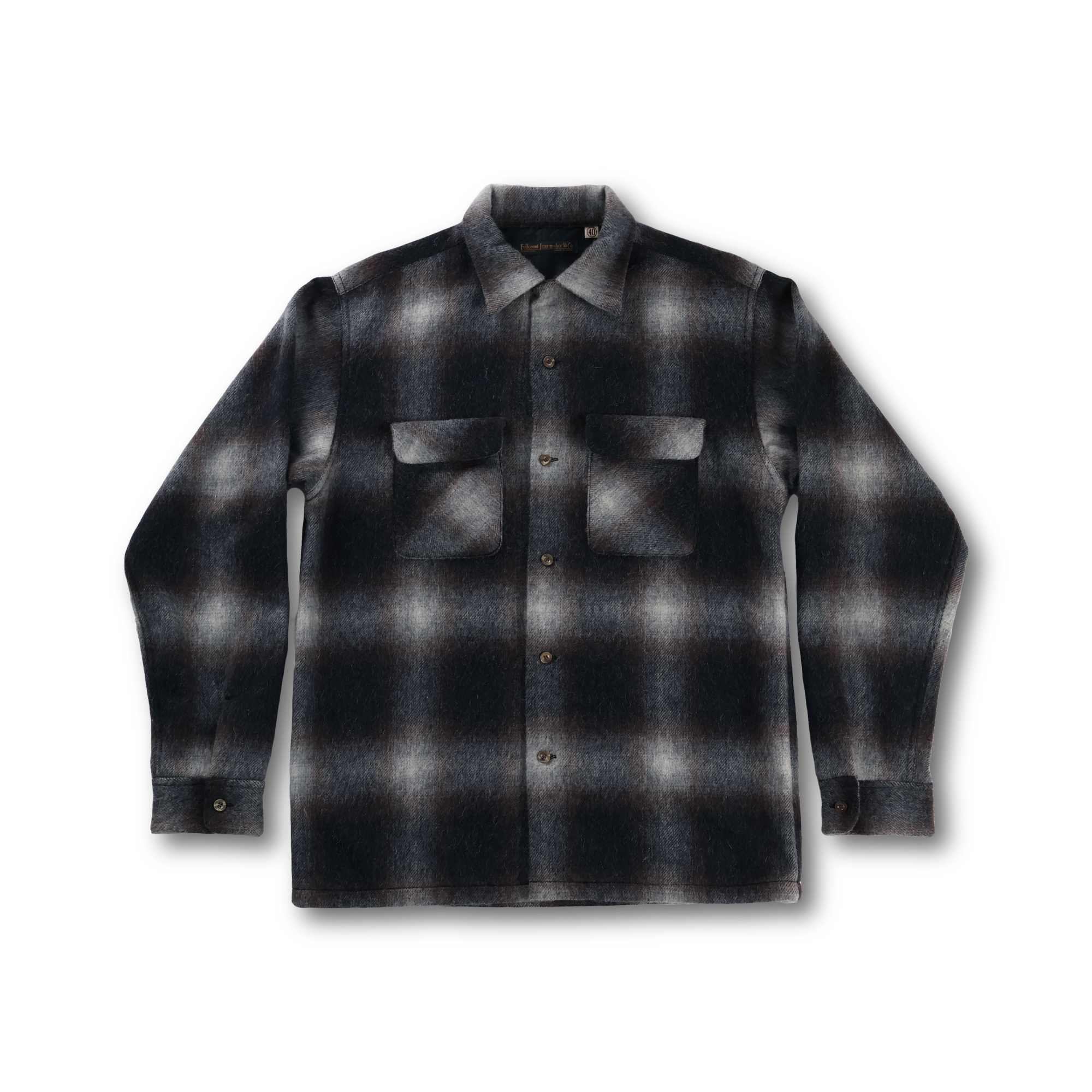 【26AW】4102 Wool Alpaca Shaggy Check Open Collar Shirt