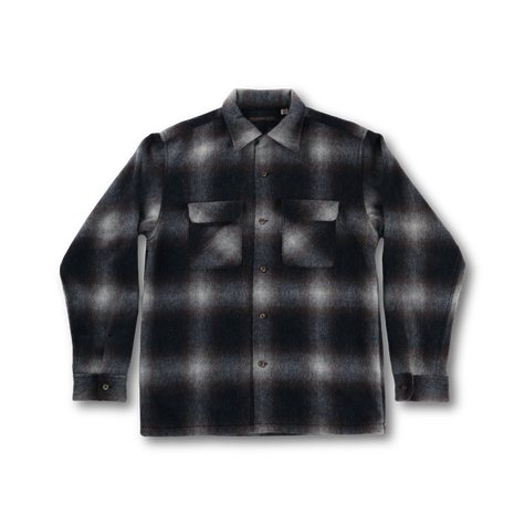 【26AW】4102 Wool Alpaca Shaggy Check Open Collar Shirt