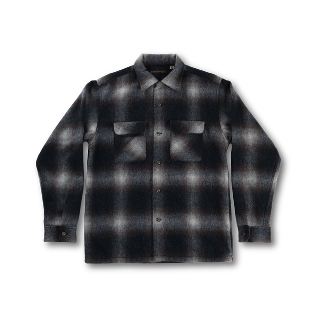 【26AW】4102 Wool Alpaca Shaggy Check Open Collar Shirt