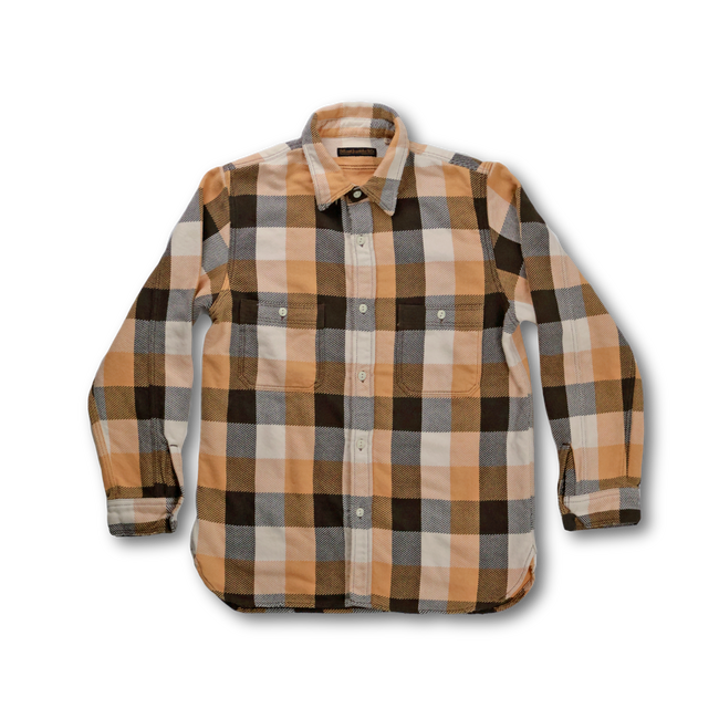 【26AW】4106VE Original Cotton Check Flannel Work Shirt Fade&Damage(Vintage Effect)
