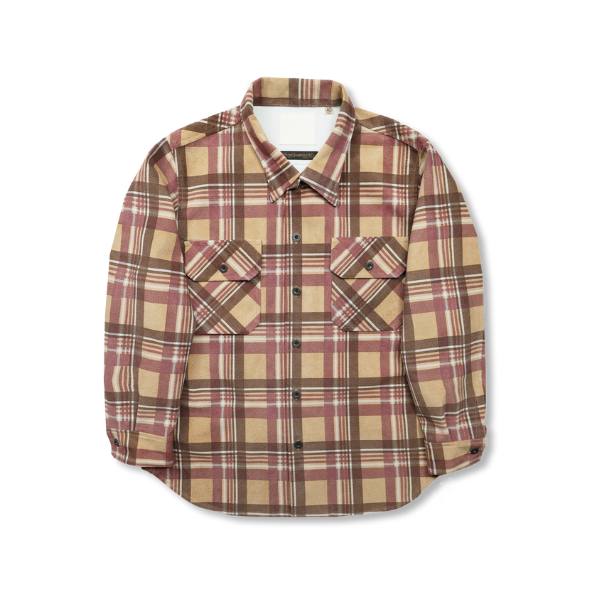 【2025AW】FL-4000 Suede Leather Check Work Shirt
