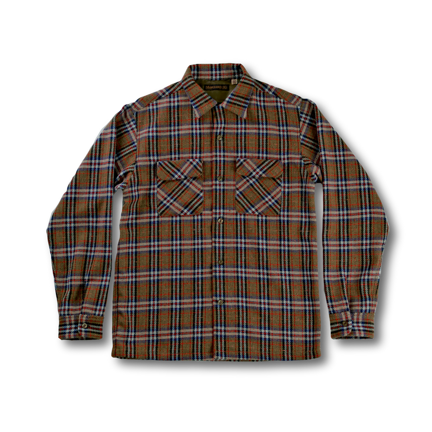 【26AW】4103 Wool Twill Tartan Check Open Collar Shirt