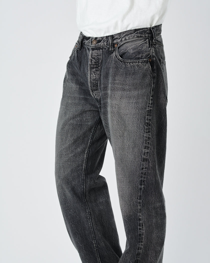 0105BKHW Wide Black Selvedge Denim Dartford