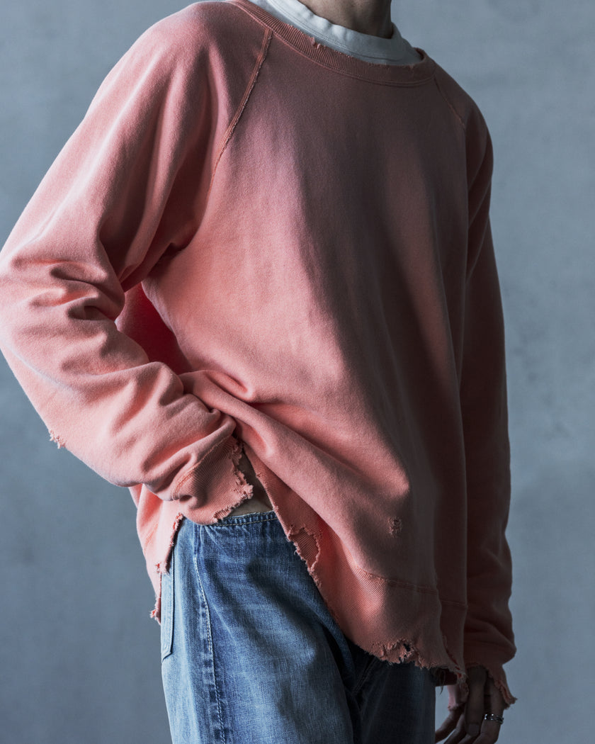 【2025AW】3769 Fading Raglan Sleeve Sweatshirt