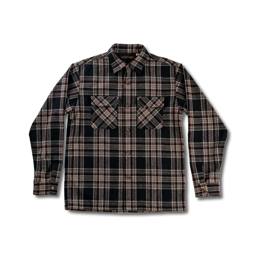 【26AW】4103 Wool Twill Tartan Check Open Collar Shirt