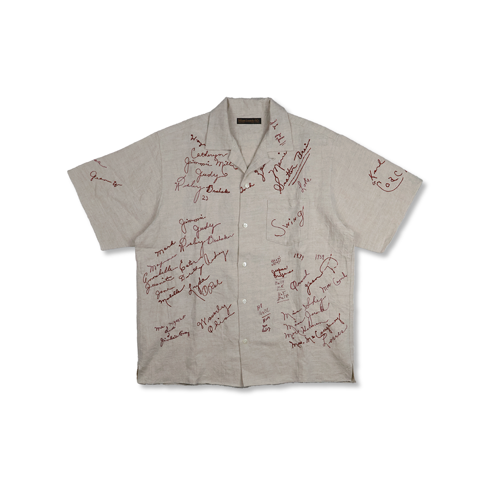 【2026SS】4100-1 Embroidery Signature Open Collar S/S Shirt