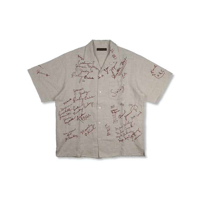 【2026SS】4100-1 Embroidery Signature Open Collar S/S Shirt