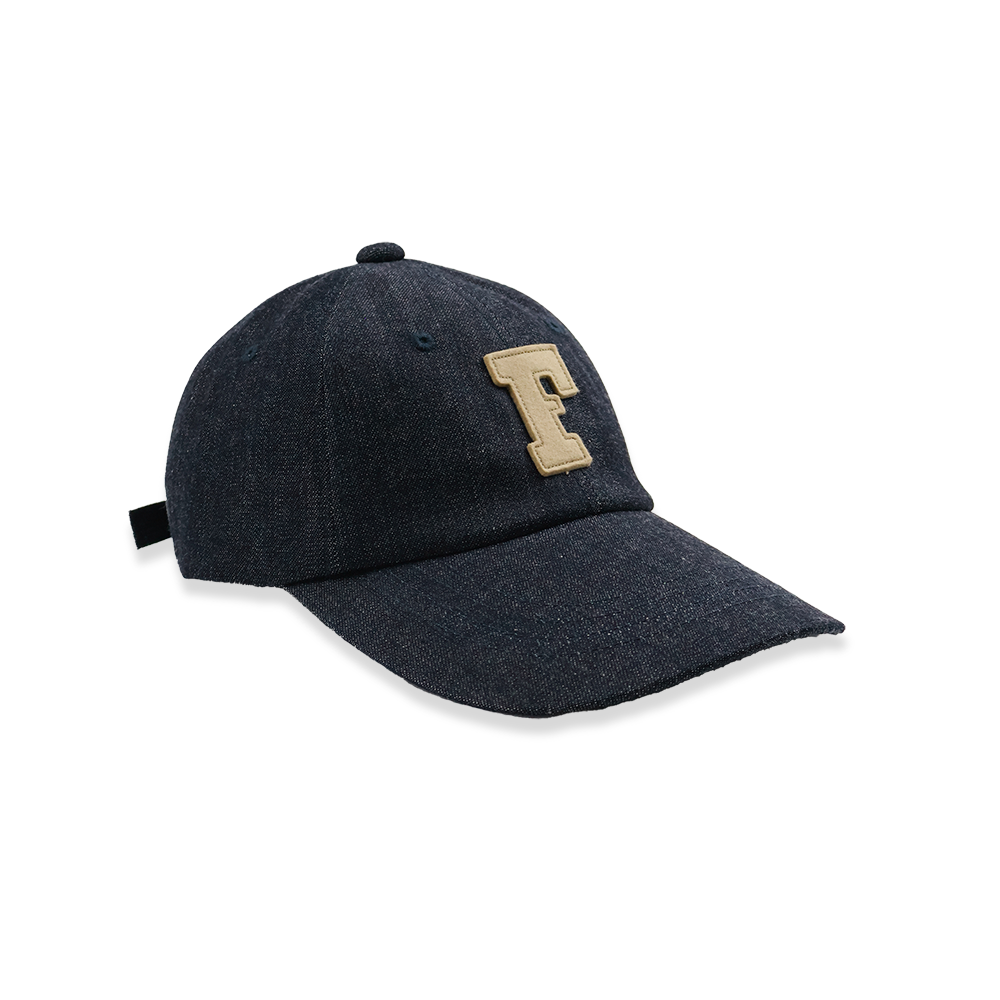【2026SS】6843L 6Panel Low-Crown Denim Baseball ’F’ Cap