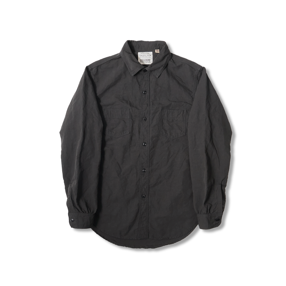 【2026SS】4091L 20’s Black Cotton/Linen Farmers Shirt