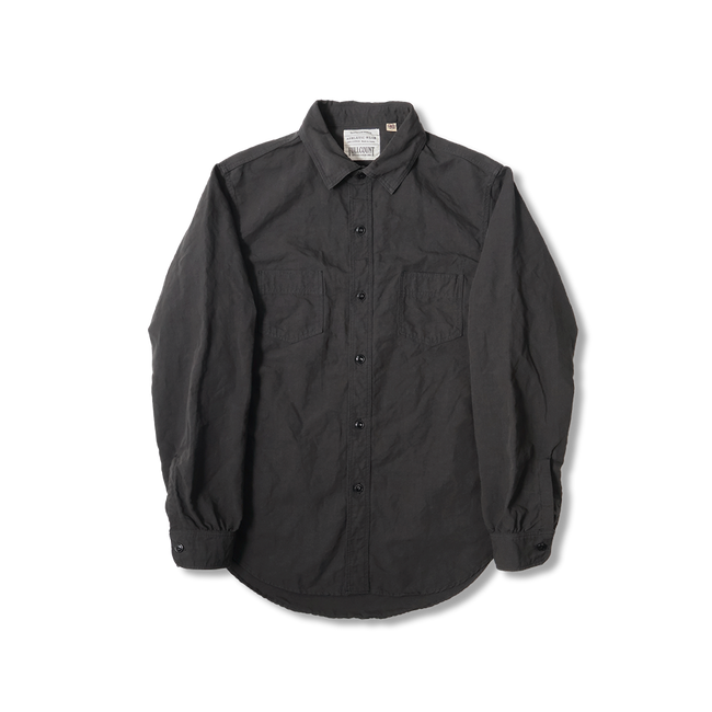 【2026SS】4091L 20’s Black Cotton/Linen Farmers Shirt