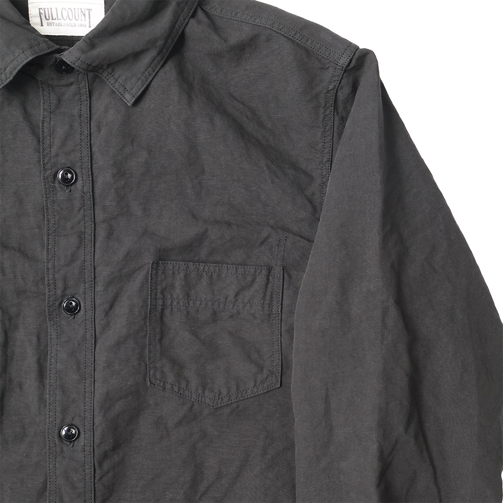 【2026SS】4091L 20’s Black Cotton/Linen Farmers Shirt