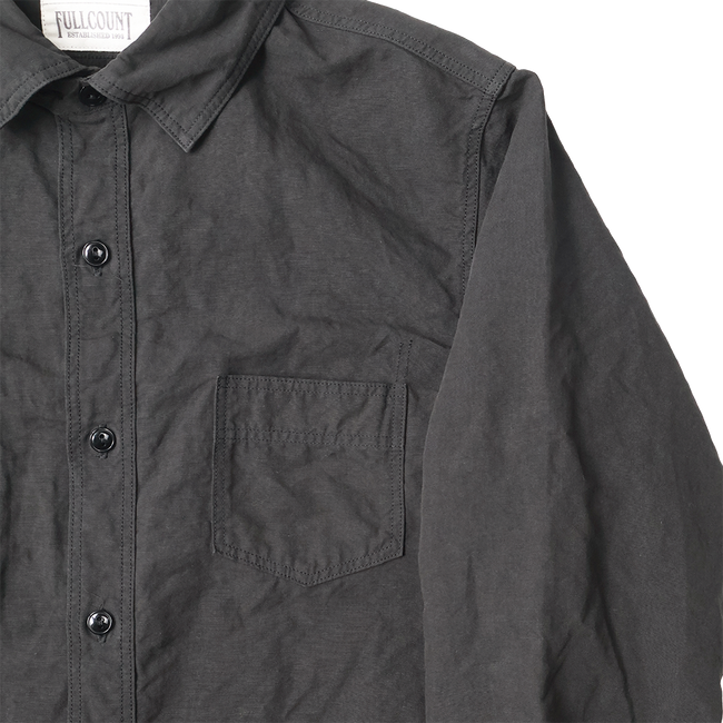 【2026SS】4091L 20’s Black Cotton/Linen Farmers Shirt
