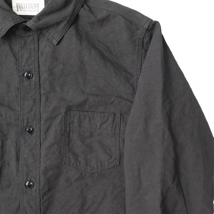 4091L 20’s Black Cotton/Linen Farmers Shirt
