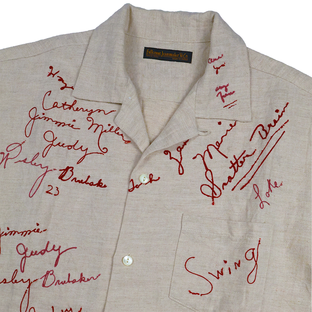 【2026SS】4100-1 Embroidery Signature Open Collar S/S Shirt