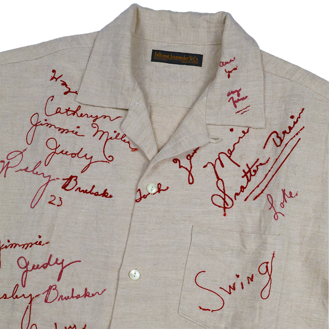 【2026SS】4100-1 Embroidery Signature Open Collar S/S Shirt