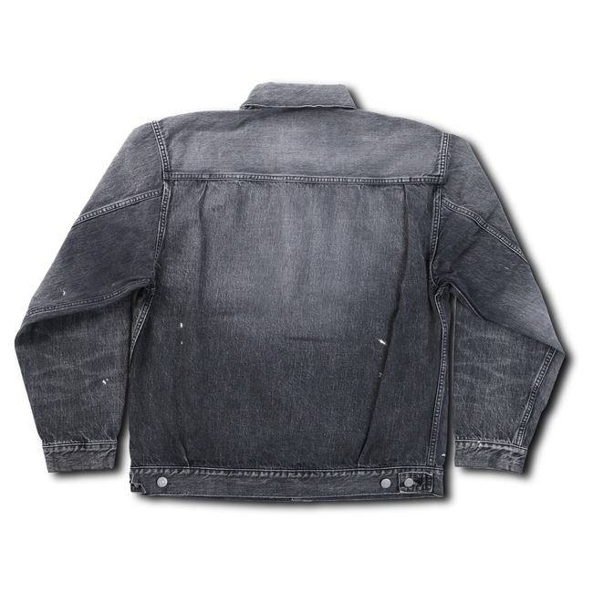 2102BKHW-SP Type 2 Black Denim Jacket Dartford Splat