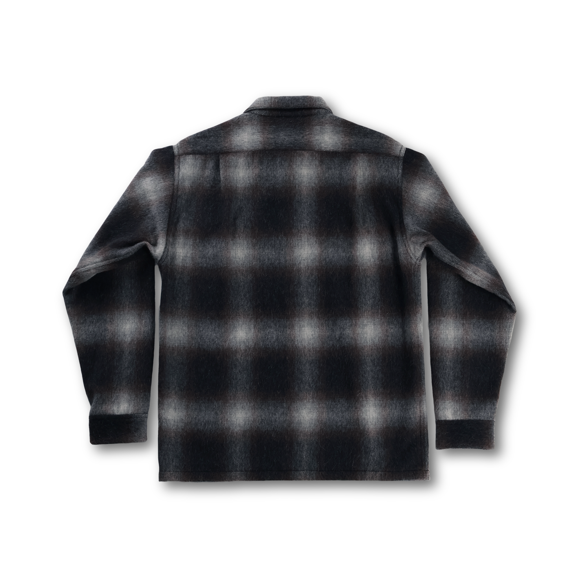 【26AW】4102 Wool Alpaca Shaggy Check Open Collar Shirt