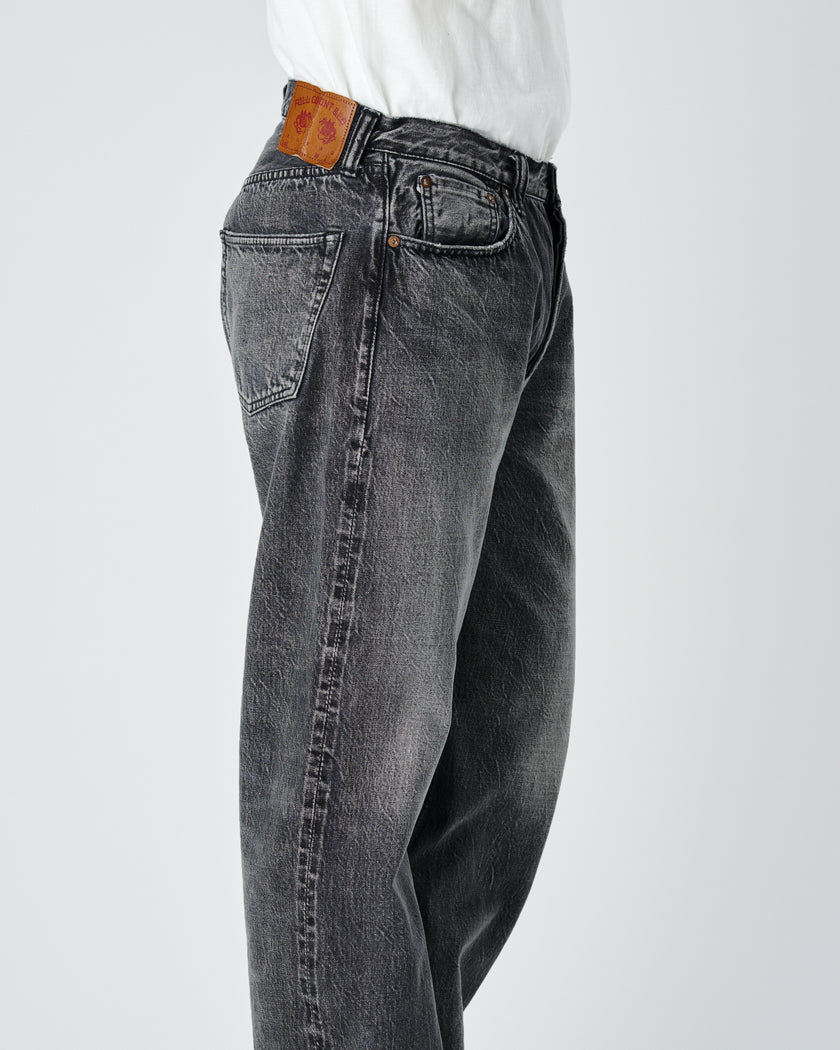 0105BKHW Wide Black Selvedge Denim Dartford