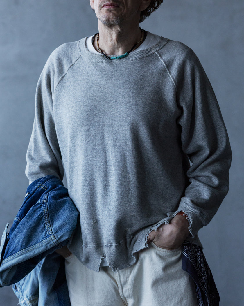 【2025AW】3769 Fading Raglan Sleeve Sweatshirt
