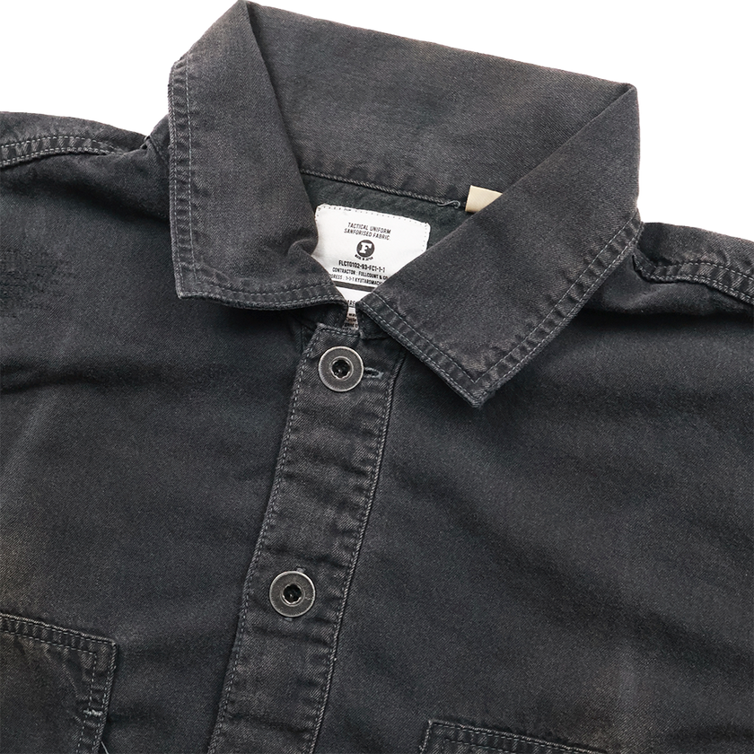 4097VE-1 US Army Black Black Denim Pullover Shirt VE (Vintage Effect)