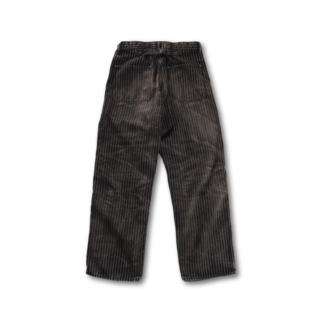 【26AW】Black Wabash Stripe Work Trousers(Hand Wash)