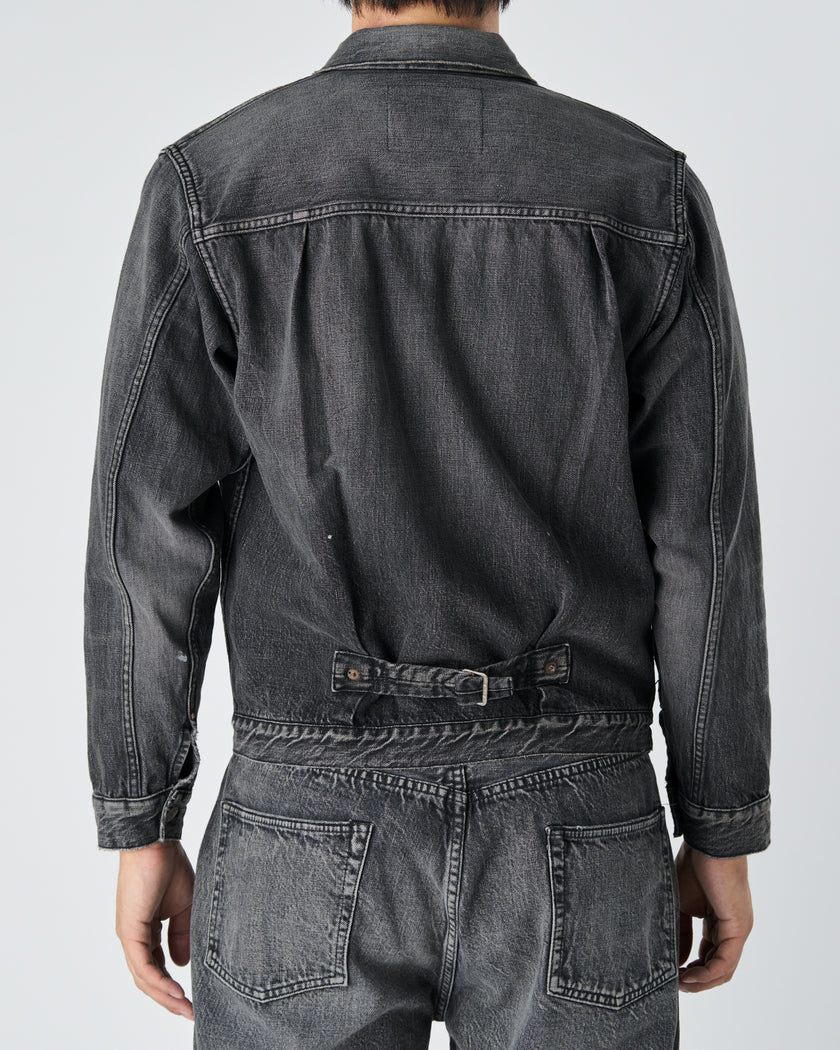 【2025SS】2107BKHW-SP Type 1 Black Denim Jacket Dartford Splat