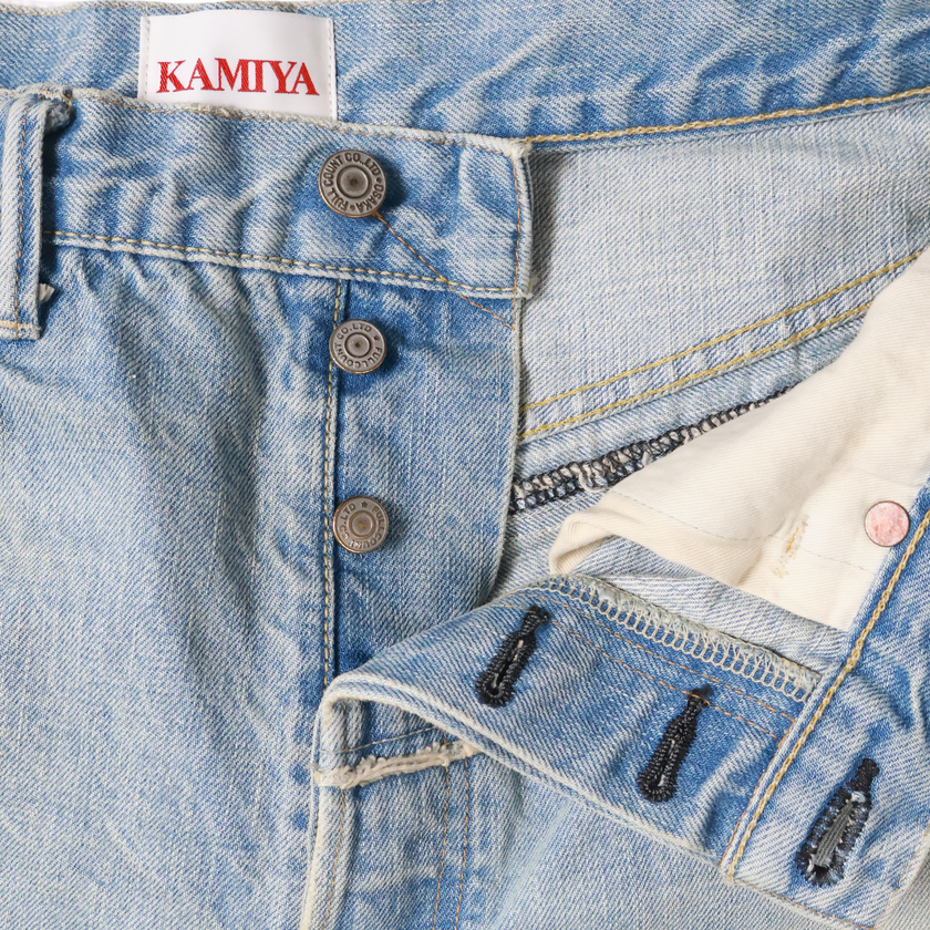 【2025SS】G14FC102 Switching Denim Wide Bermuda Pants (KAMIYA Collaboration)