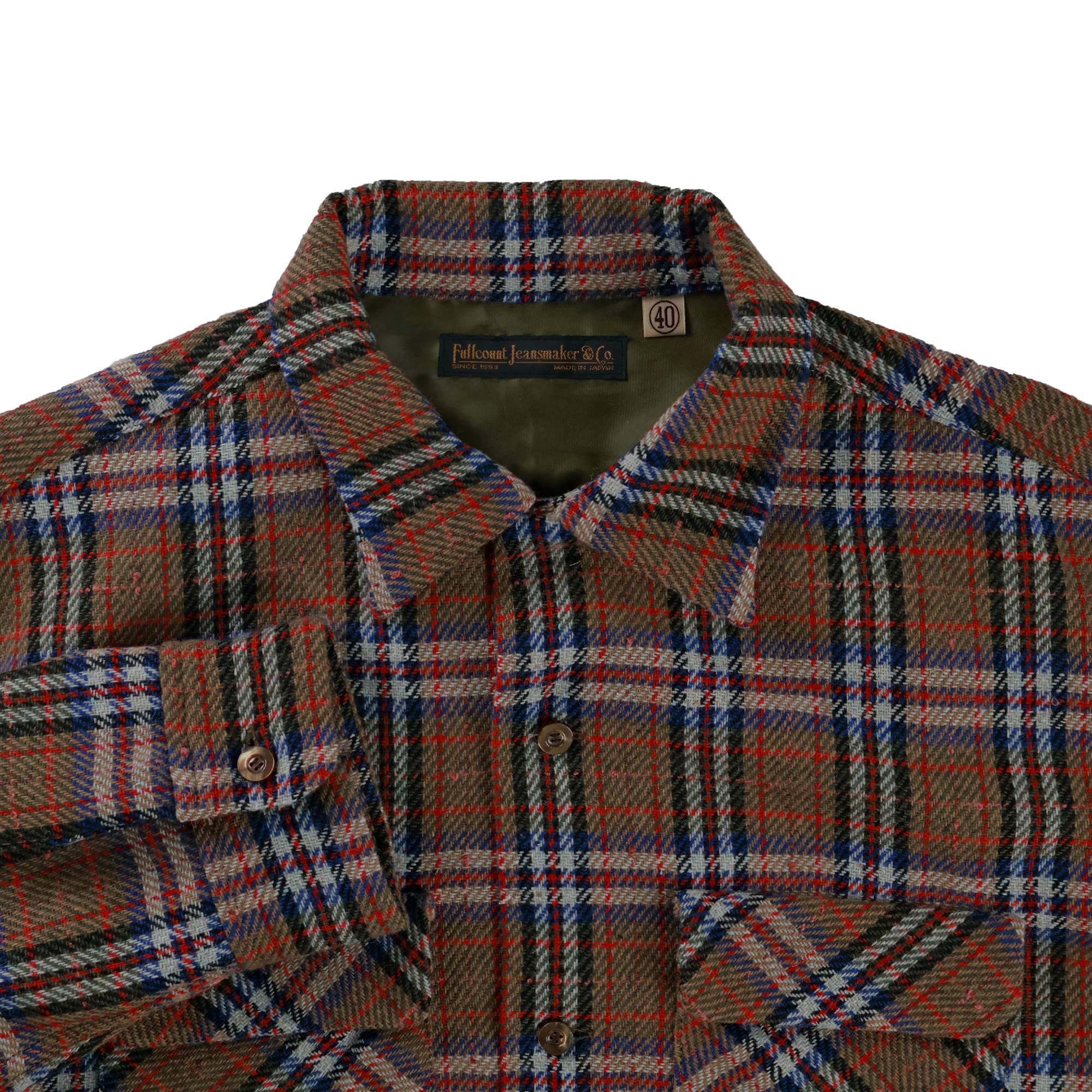 【26AW】4103 Wool Twill Tartan Check Open Collar Shirt