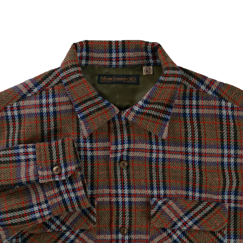 【26AW】4103 Wool Twill Tartan Check Open Collar Shirt
