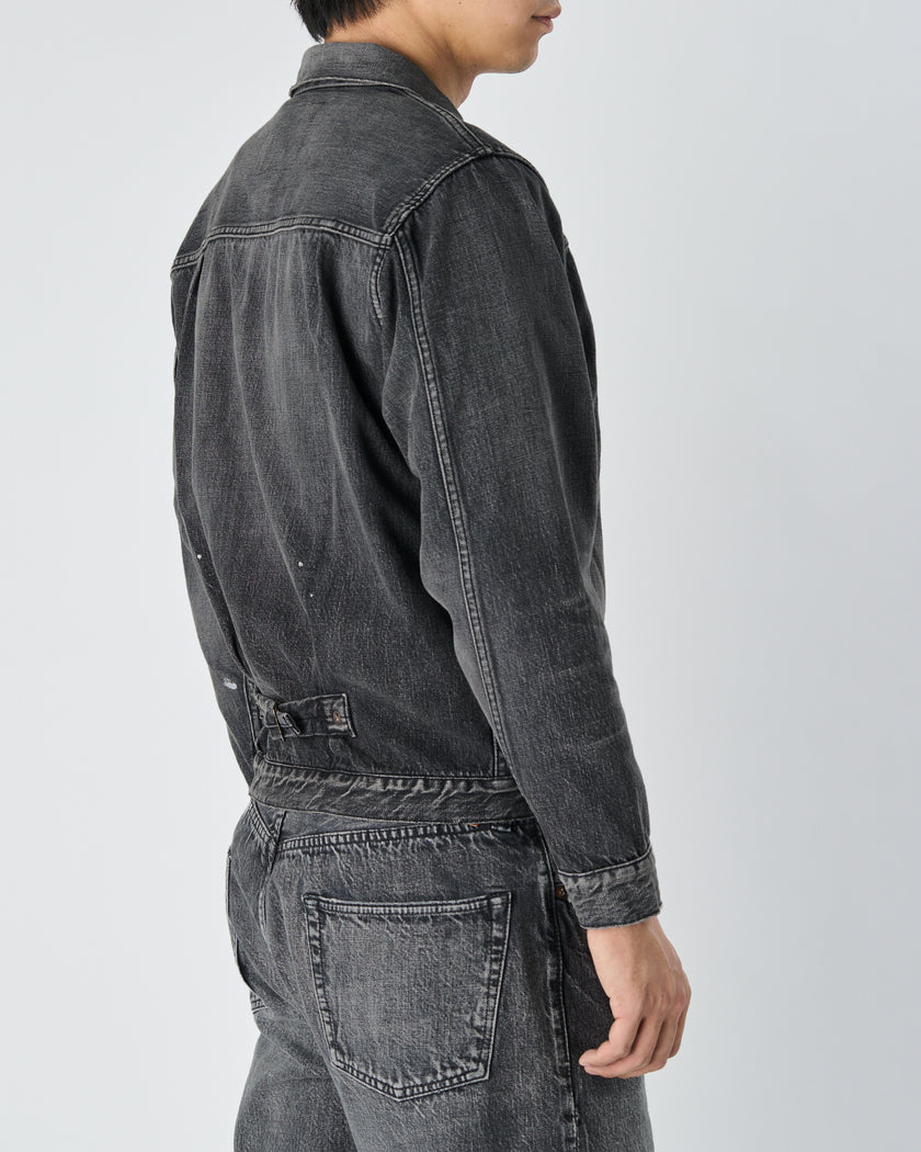 【2025SS】2107BKHW-SP Type 1 Black Denim Jacket Dartford Splat