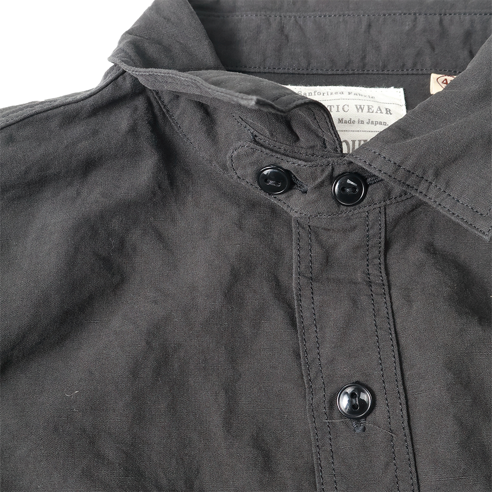 【2026SS】4091L 20’s Black Cotton/Linen Farmers Shirt