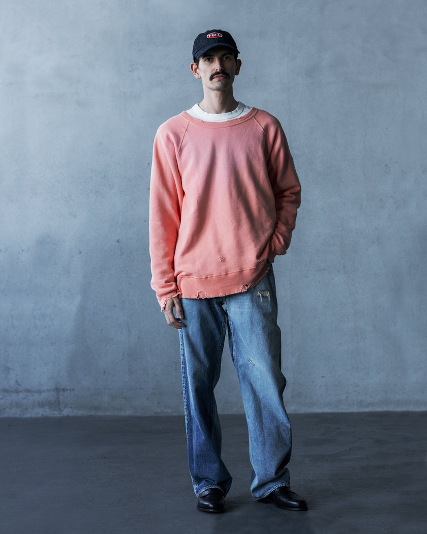 【2025AW】3769 Fading Raglan Sleeve Sweatshirt