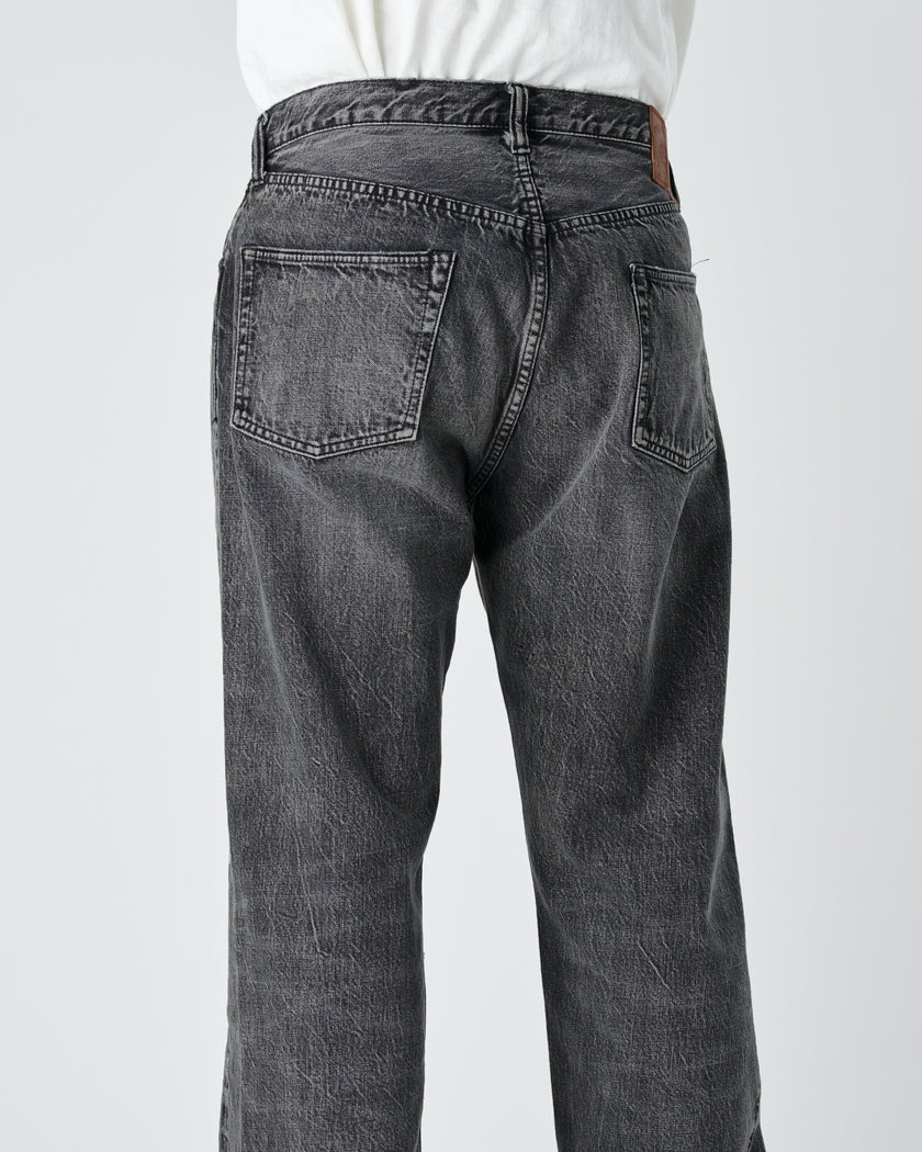 0105BKHW Wide Black Selvedge Denim Dartford
