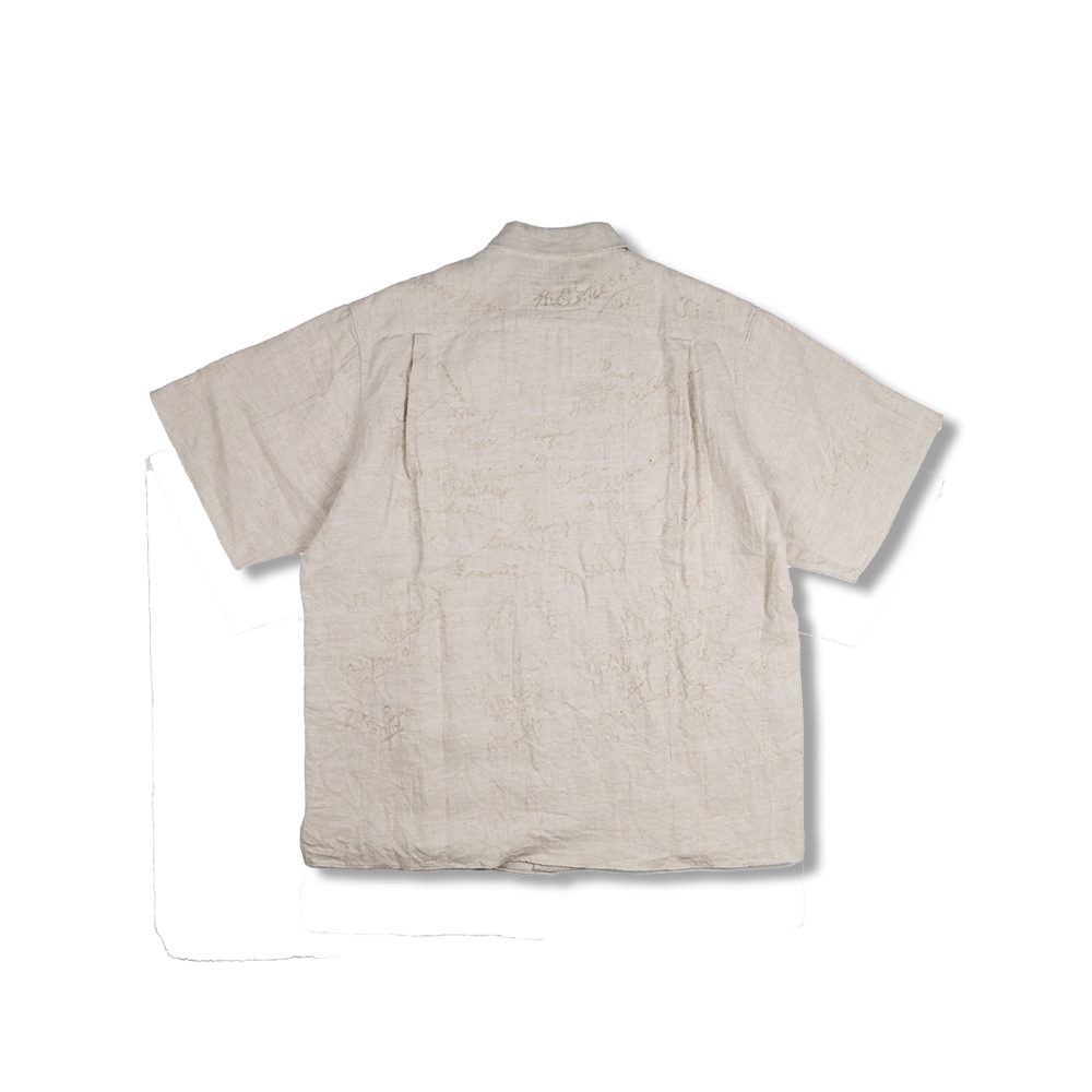 【2026SS】4100-1 Embroidery Signature Open Collar S/S Shirt