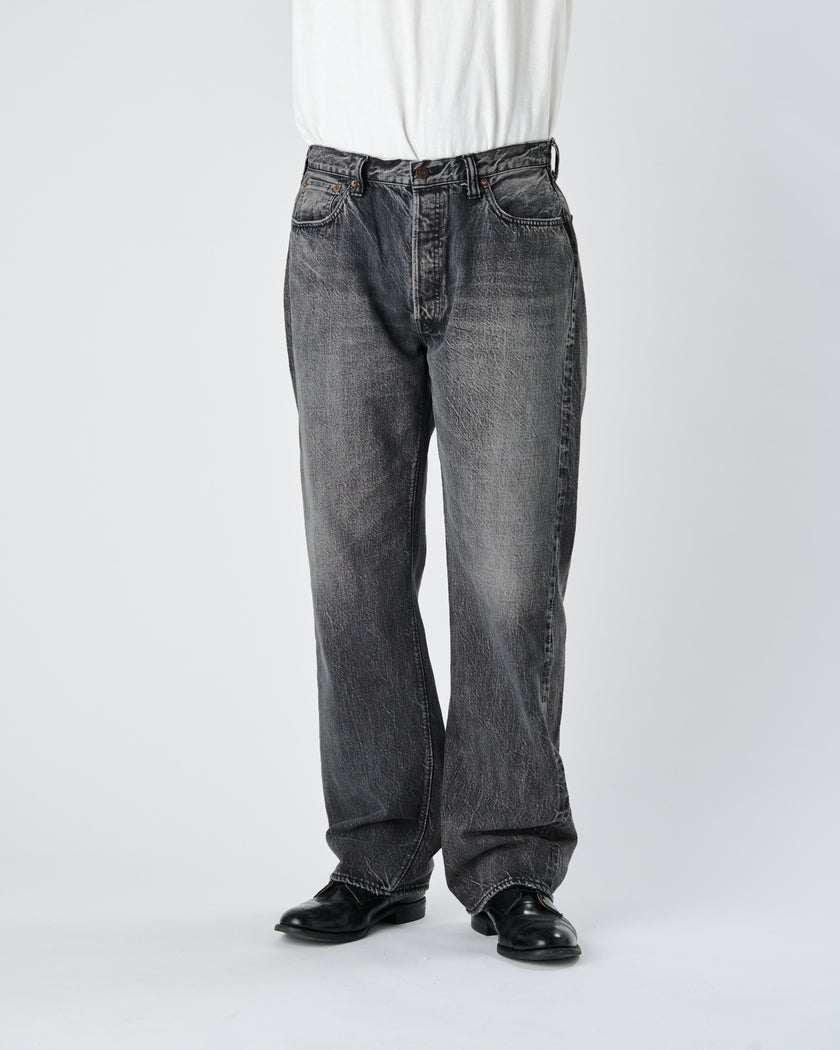 0105BKHW Wide Black Selvedge Denim Dartford