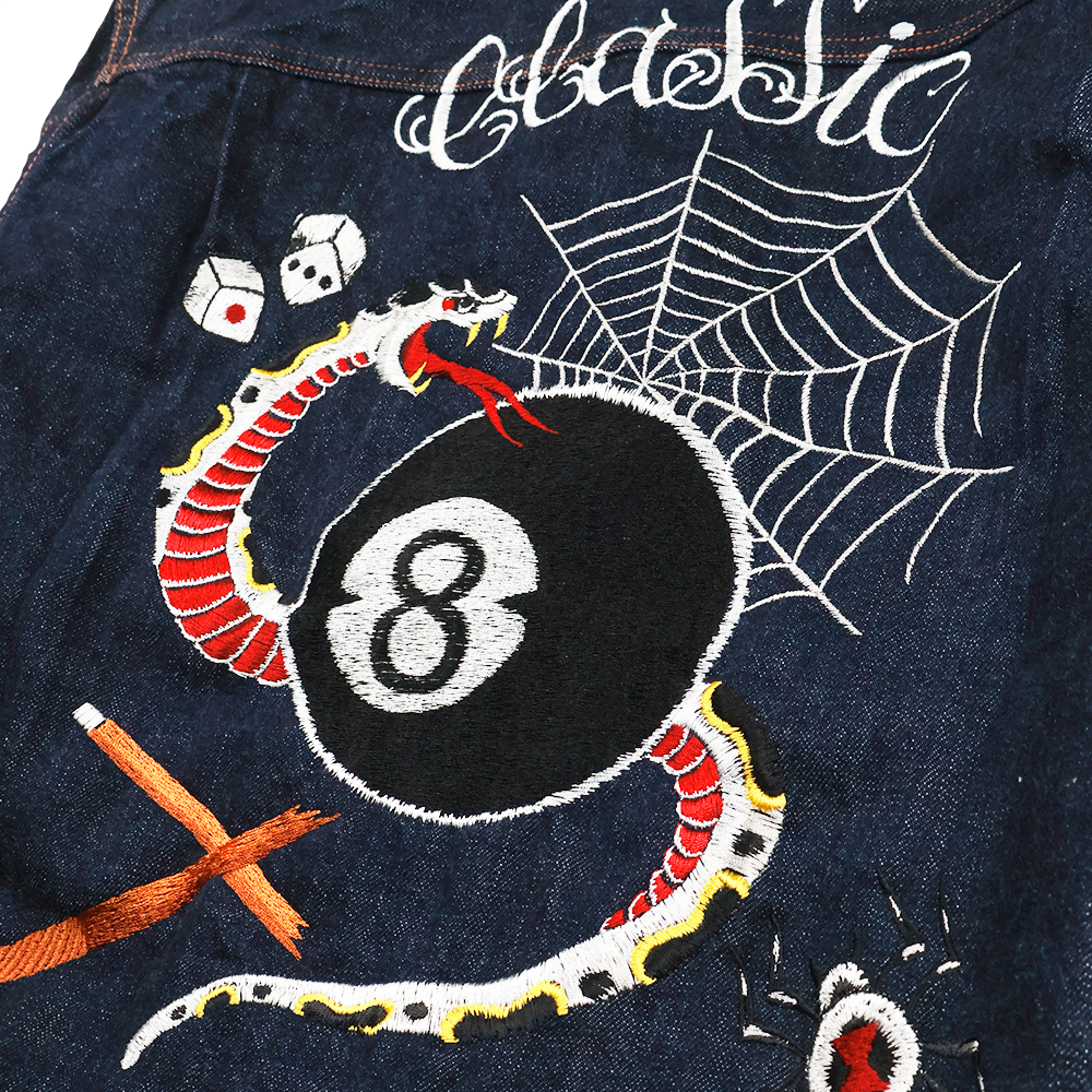 【2026SS】2102E Classic Tattoo Embroidery Type 2 Denim Jacket Original Drawing by “HORIDAI”