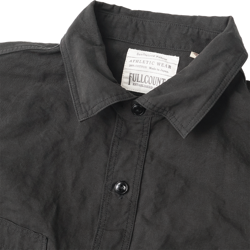 4091L 20’s Black Cotton/Linen Farmers Shirt
