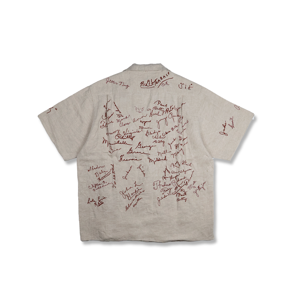 【2026SS】4100-1 Embroidery Signature Open Collar S/S Shirt