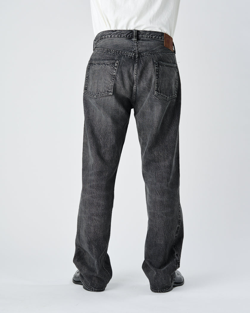 0105BKHW Wide Black Selvedge Denim Dartford