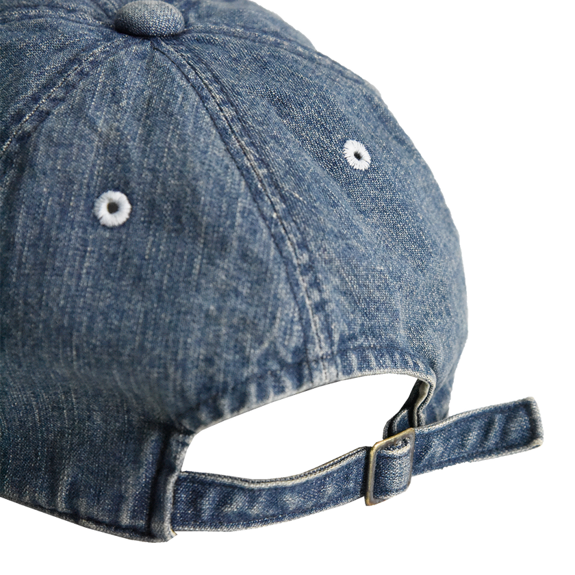 6843HW 6Panel Denim Baseball Cap ’F’ Patch Vintage Wash
